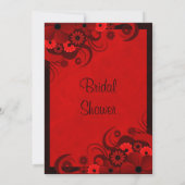 フローラダークレッドゴシック結婚のブライダルシャワー招待状 招待状 (裏面)