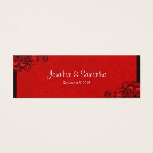 フローラダークレッドフローラゴシック結婚式の引き出物ラベル (正面)