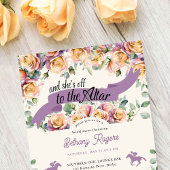 フローラダービーブライダルシャワーパープルイエローローズ 招待状