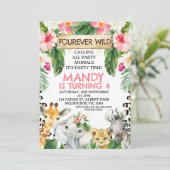 フローラチエタプリントフーレバーワイルド4th誕生日 招待状 (スタンド正面)