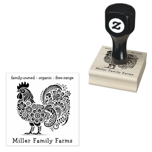 フローラチキンファーム生卵カスタム箱 ラバースタンプ (押印)