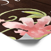 フローラチックライトブライダルシャワーウェルカムサイン ポスター (角)