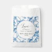 フローラチノイスリーブルー&ホワイトトワールブライダル フェイバーバッグ (正面)