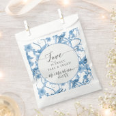フローラチノワセリーブルーと白エレガントな結婚式 フェイバーバッグ (クリップ留めされた状態)