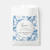 フローラチノワセリーブルーと白エレガントな結婚式 フェイバーバッグ (正面)