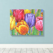 フローラチューリップストレッチキャンバスプリントウォールアート キャンバスプリント (インサイチュ (ウッドフロア))