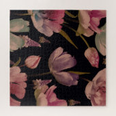 フローラチューリップ、muscari:ヴィンテージシームレス ジグソーパズル (横)