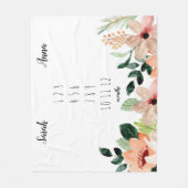 フローラツインガールズマイルストーンブランケット フリースブランケット (正面)