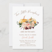 フローラツインズツーリトルカボンプキンスベビーシャワー 招待状 (正面)