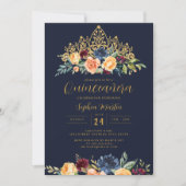 フローラティアラネイビーブルゴーニュキンセアニェラ 招待状 (正面)