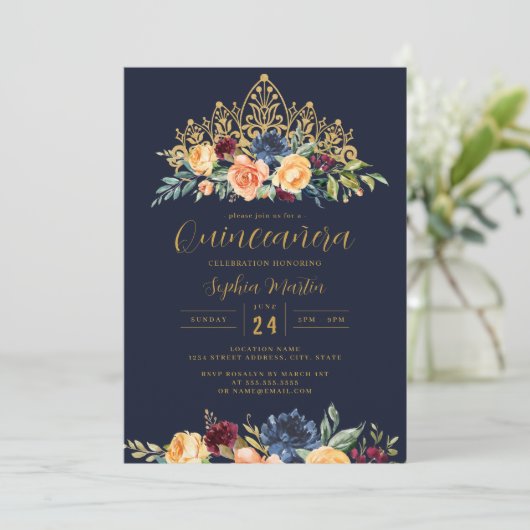 フローラティアラネイビーブルゴーニュキンセアニェラ 招待状 (スタンド正面)