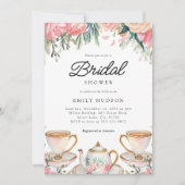 フローラティーエレガントパーティーブライダルシャワー招待 招待状 (正面)