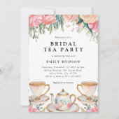 フローラティーエレガントパーティーブライダルシャワー招待 招待状 (正面)
