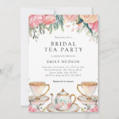 フローラティーエレガントパーティーブライダルシャワー招待 招待状 (正面)