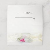 フローラティーカップとピンクのバラ結婚ズ プレイスカード (外部開封)