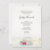 フローラティーカップピンクローズ結婚のリハーサルディナー 招待状 (正面)