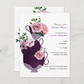 フローラティーカップブライダルシャワーパーティー 招待状 (正面/裏面)