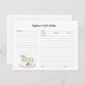 フローラティーカップレシピカードテンプレート 案内ポストカード (正面/裏面)