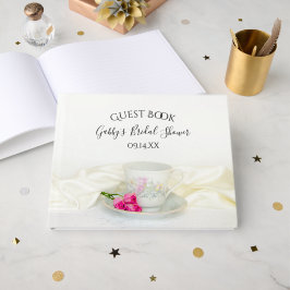 フローラティーカップ&ピンクローズブライダルシャワー ゲストブック