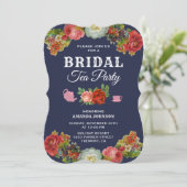 フローラティーカラフルパーティーブライダルシャワー招待 招待状 (スタンド正面)