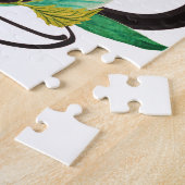 フローラティーコーヒーカップピンクブルーレッドファミリー名 ジグソーパズル (側面)