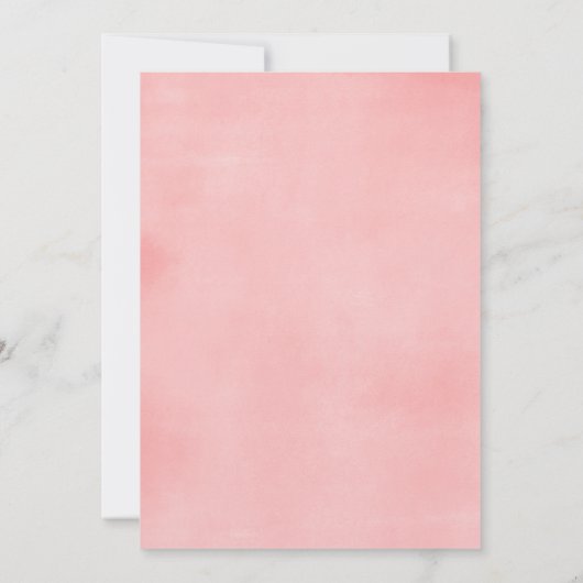 フローラティーパーティの招待状コーラル赤面ピンクグリーン 招待状 (裏面)