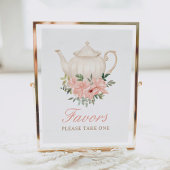 フローラティーパーティーブライダルシャワーウィズサイン ポスター