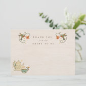 フローラティーパーティーブライダルシャワーサンキューカード 招待状 (スタンド正面)
