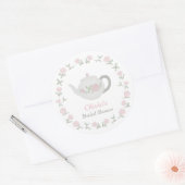 フローラティーパーティーブライダルシャワーパーティーデコール ラウンドシール (封筒)