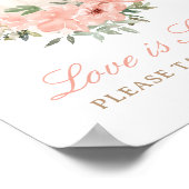 フローラティーパーティーブライダルシャワー愛は甘いサイン ポスター (角)