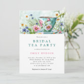 フローラティーパーティーブライダルシャワー招待 招待状 (スタンド正面)