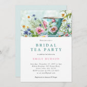 フローラティーパーティーブライダルシャワー招待 招待状 (正面/裏面)