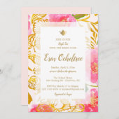 フローラティーパーティーブライダルシャワー招待 招待状 (正面/裏面)