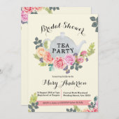 フローラティーパーティーブライダルシャワー招待 招待状 (正面/裏面)
