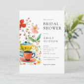 フローラティーパーティーブライダルシャワー招待 招待状 (スタンド正面)