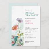 フローラティーパーティーブライダルシャワー招待 招待状 (正面/裏面)
