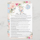 フローラティーパーティーブライダルシャワー賞品ゲームをパス (正面/裏面)