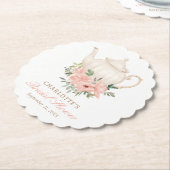 フローラティーパーティーブライダルシャワー ペーパーコースター (アングル)