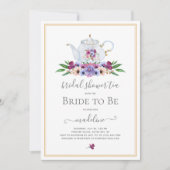 フローラティーパーティーブライダルシャワー 招待状 (正面)