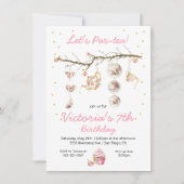 フローラティーパーティーブランチ誕生日 招待状 (正面)