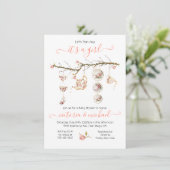 フローラティーパーティーブランチ赤ちゃんシャワー 招待状 (スタンド正面)