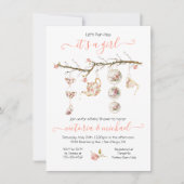 フローラティーパーティーブランチ赤ちゃんシャワー 招待状 (正面)