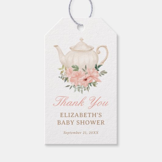 フローラティーパーティーベビーシャワーありがとう ギフトタグ (正面)