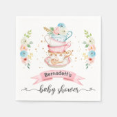 フローラティーパーティーベビーシャワーペーパーナプキン スタンダードカクテルナプキン (正面)