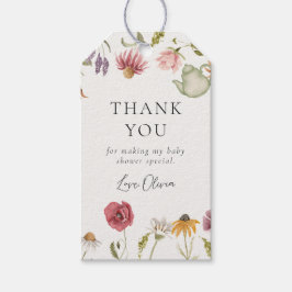 フローラティーパーティーベビーシャワーメッセージカード ギフトタグ