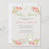 フローラティーパーティーベビーシャワー 招待状 (正面)