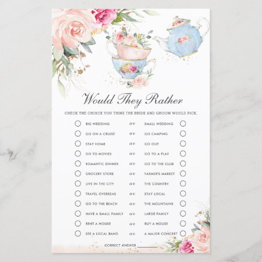 フローラティーパーティー彼らはむしろブライダルゲーム (正面)