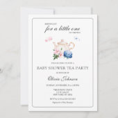 フローラティーパーティー男女兼用ベビーシャワー写真 招待状 (正面)