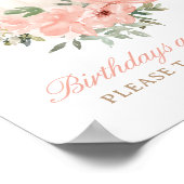 フローラティーパーティー誕生日は甘いお菓子サイン ポスター (角)