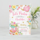 フローラティーパーティー誕生日 招待状 (スタンド正面)